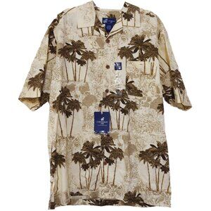 NWT: Caribbean Joe Hawaiian Style Button Down Shirt